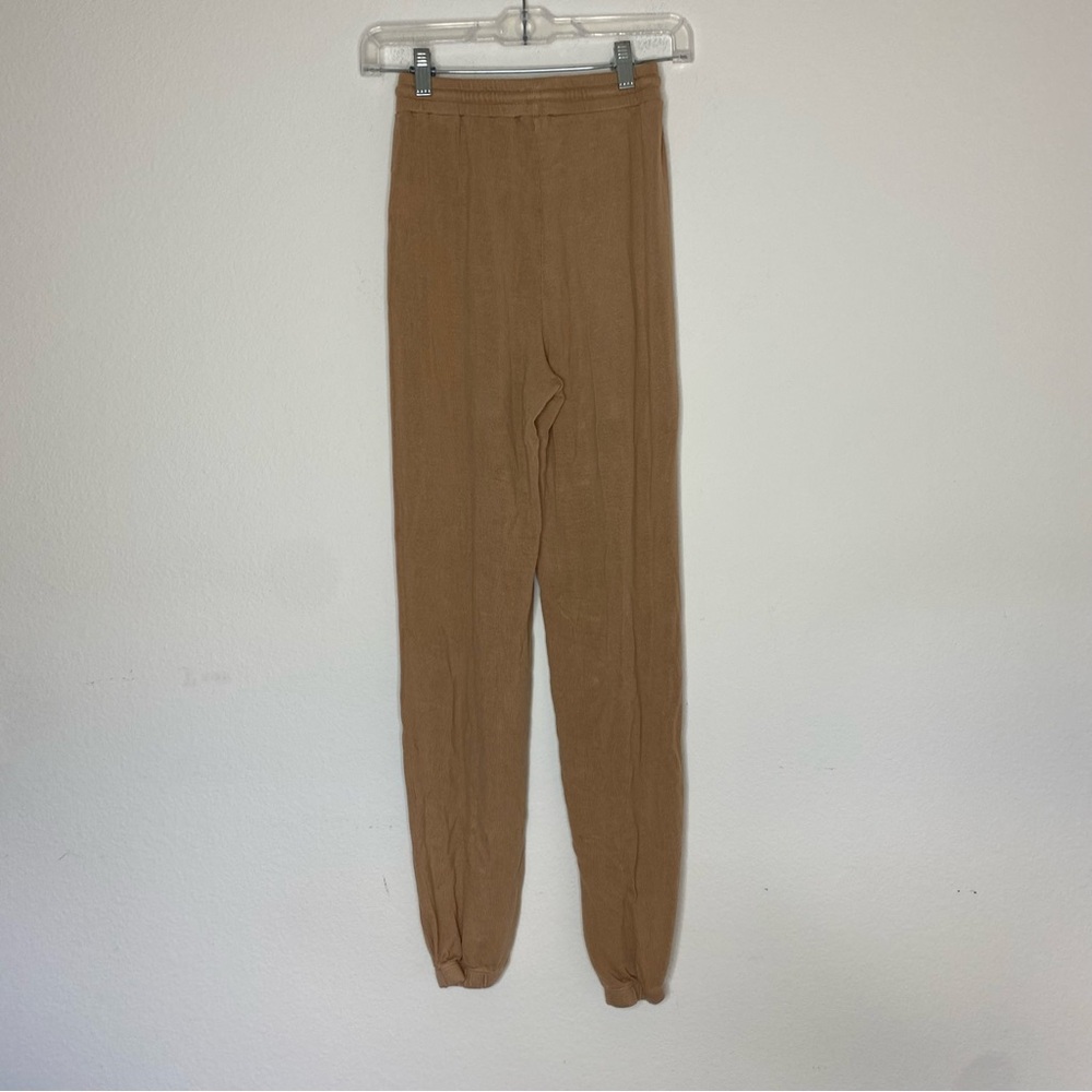 Reformation Taylor Sweater Knit Jogger Drawstring Tan Lounge Pants - Picture 6 of 8